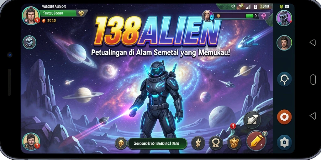 Tampilan petualangan luar angkasa yang menarik dalam gameplay 138ALIEN.