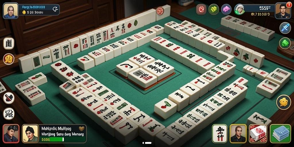 Tampilan gameplay menarik dari permainan Mahjong 555F.