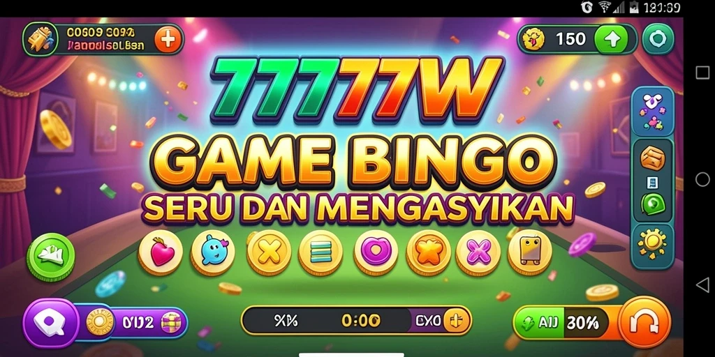 Tampilan gameplay Bingo yang seru dan interaktif di 7777W.