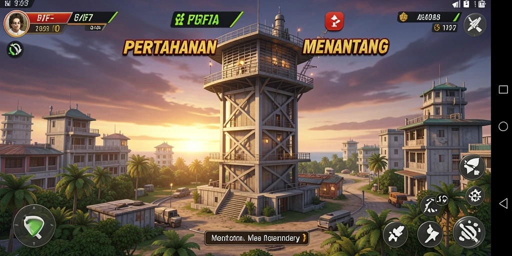Screenshot menunjukkan aksi seru dengan menara yang menghadapi gelombang musuh.