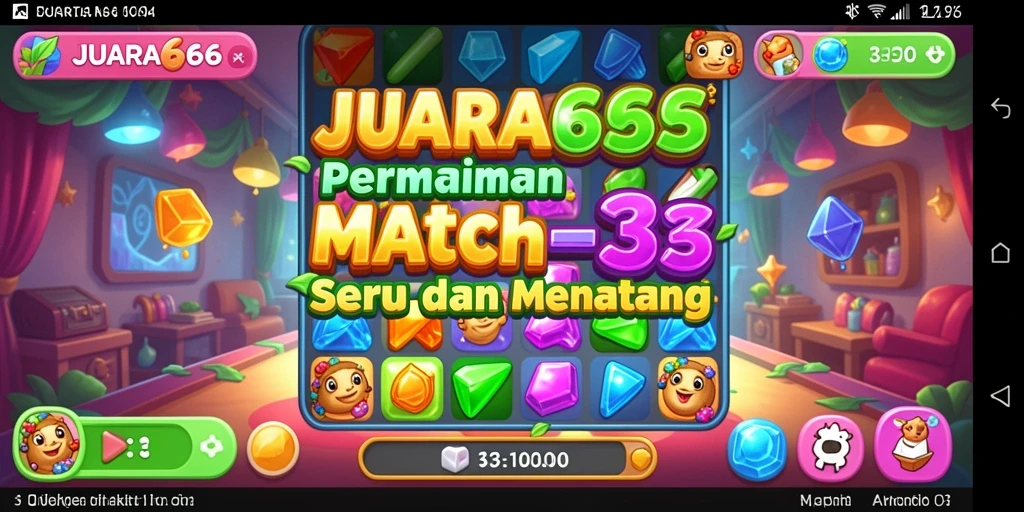 Tampilan gameplay JUARA666 yang penuh warna dan tantangan.