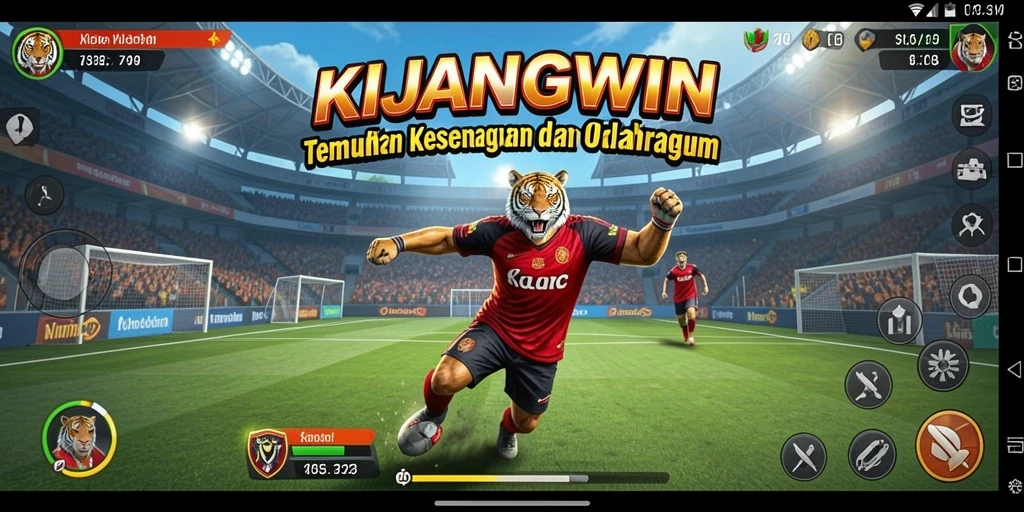 Tampilan gameplay menarik dari KIJANGWIN yang menunjukkan berbagai pilihan olahraga.