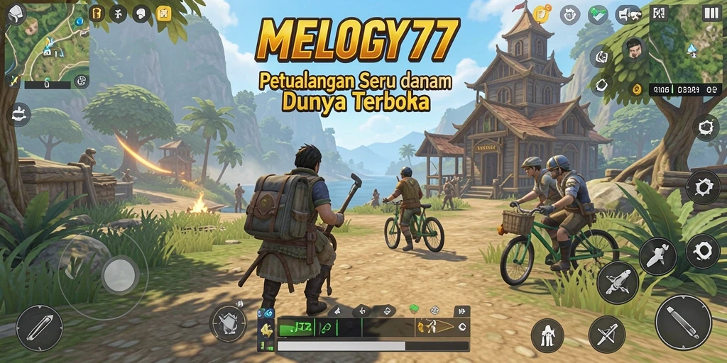 Tangkapan layar gameplay MELODY77 yang menggambarkan kebebasan eksplorasi.
