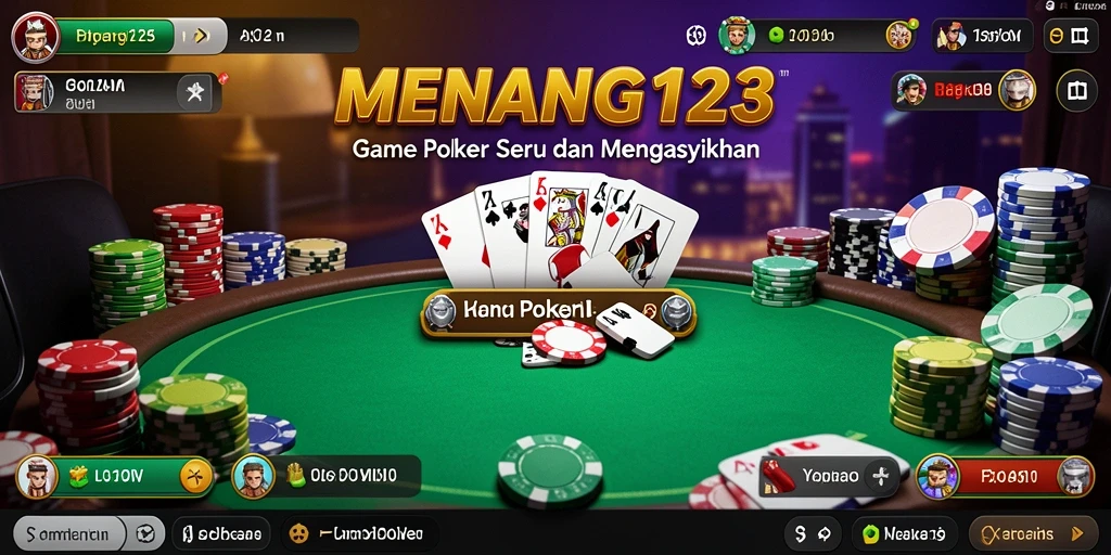 Tampilan gameplay Poker seru di MENANG123.