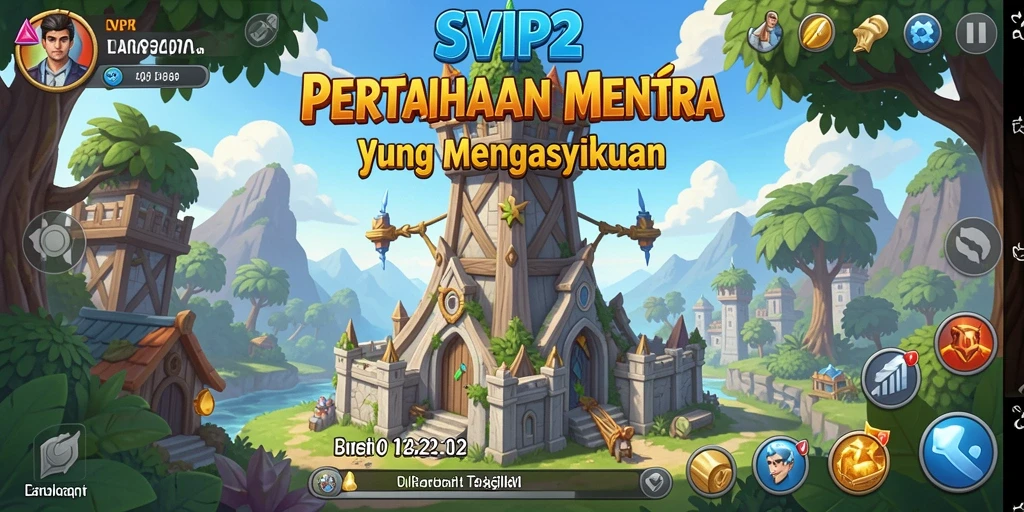 Tampilan gameplay menampilkan menara pertahanan yang strategis dalam menghalau musuh.