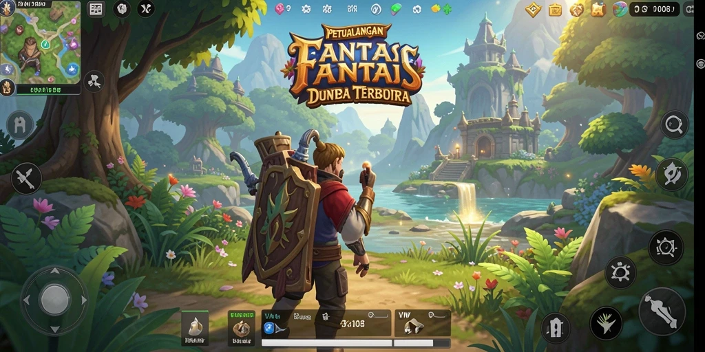Tampilan dinamis gameplay ARPG penuh aksi dengan grafik menawan.